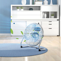 HOMCOM Metal Desk Fan, Electric Table Fan with 3 Speed Settings, Silver
