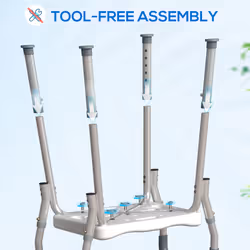 HOMCOM Rust-Free Aluminium Bath Chair with Adjustable Height, Grey - Additional view 5