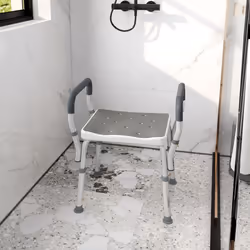 HOMCOM Rust-Free Aluminium Bath Chair with Adjustable Height, Grey - Additional view 7