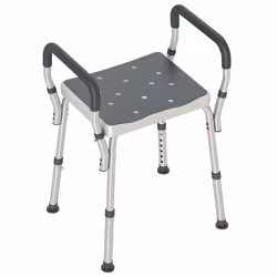 HOMCOM Rust-Free Aluminium Bath Chair with Adjustable Height, Grey - Additional view 8
