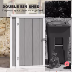 Outsunny 4.7 x 2.5FT Lockable Garden Shed, Double Bin Storage Shed, Grey