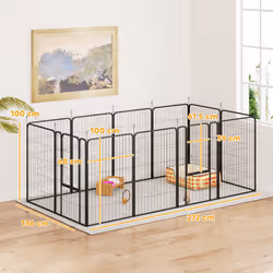 PawHut Dog Pen, 12-Panel Puppy Pen for Large Dogs, 100Hcm, Black