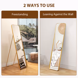 HOMCOM Rectangular Full Length Mirror for Bedroom, 40 x 160 cm, Gold Tone - Additional view 4