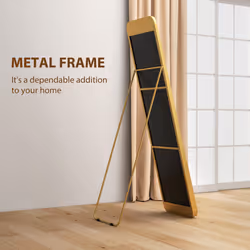 HOMCOM Rectangular Full Length Mirror for Bedroom, 40 x 160 cm, Gold Tone - Additional view 5