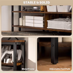 HOMCOM 50" TV Stand Cabinet, TV Unit with Storage Shelves, Rustic Brown - Additional view 7