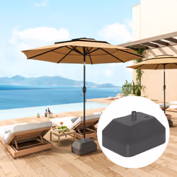 Outsunny Fillable Parasol Base, Sun Umbrella Base for Deck Poolside, Black