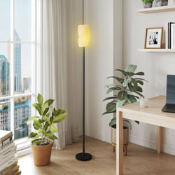 HOMCOM 3D Printed Standing Lamp with Shade, E27 Holder without Bulb, White