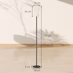 HOMCOM 3D Printed Standing Lamp with Shade, E27 Holder without Bulb, White - Additional view 2