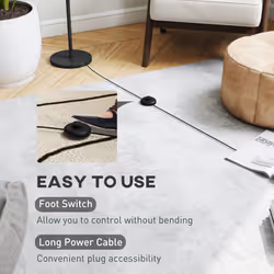HOMCOM 3D Printed Standing Lamp with Shade, E27 Holder without Bulb, White - Additional view 5