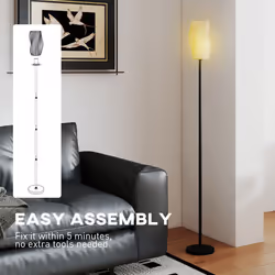 HOMCOM 3D Printed Standing Lamp with Shade, E27 Holder without Bulb, White - Additional view 6