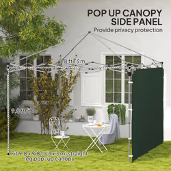 Outsunny Side Panel for 3x3 m Pop Up Gazebos, 1 Pack Sidewall Only, Green