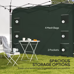Outsunny Side Panel for 3x3 m Pop Up Gazebos, 1 Pack Sidewall Only, Green