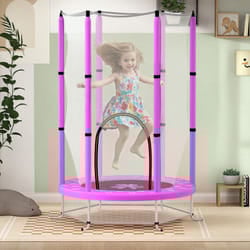 AIYAPLAY 4.6FT Kids Trampoline with Safety Enclosure Net, Purple