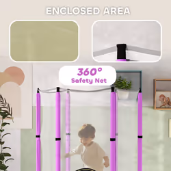 AIYAPLAY 4.6FT Kids Trampoline with Safety Enclosure Net, Purple - Additional view 4