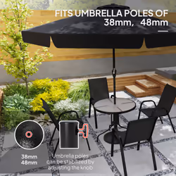 Outsunny 12kg Garden Parasol Base, Round Resin Garden Umbrella Base, Black