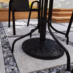 Outsunny 12kg Garden Parasol Base, Round Resin Garden Umbrella Base, Black - Additional view 6
