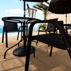 Outsunny 12kg Garden Parasol Base, Round Resin Garden Umbrella Base, Black - Additional view 7