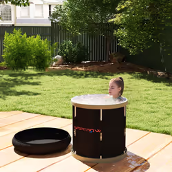 SPORTNOW Outdoor Ice Bath Tub, 210L Portable Cold Water Therapy Tub, Black