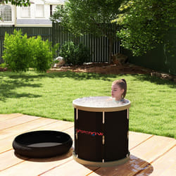 SPORTNOW Outdoor Ice Bath Tub, 210L Portable Cold Water Therapy Tub, Black