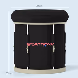 SPORTNOW Outdoor Ice Bath Tub, 210L Portable Cold Water Therapy Tub, Black - Additional view 4