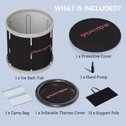 SPORTNOW Outdoor Ice Bath Tub, 210L Portable Cold Water Therapy Tub, Black - Additional view 5