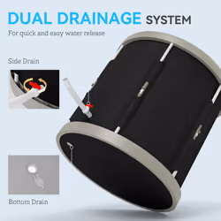 SPORTNOW Outdoor Ice Bath Tub, 210L Portable Cold Water Therapy Tub, Black - Additional view 7