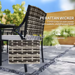Outsunny 6 Seater Rattan Garden Furniture Set with Cushions