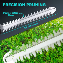 Outsunny Cordless Hedge Trimmer with Brushless Motor, Blue - Additional view 5