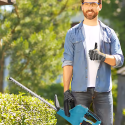 Outsunny Cordless Hedge Trimmer with Brushless Motor, Blue - Additional view 8