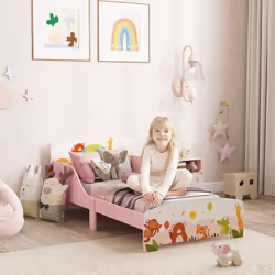AIYAPLAY Toddler Bed, Cute Animal-Themed Kids Bed Frame, 143 x 77 x 60cm