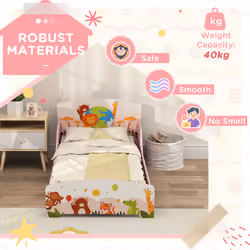AIYAPLAY Toddler Bed, Cute Animal-Themed Kids Bed Frame, 143 x 77 x 60cm