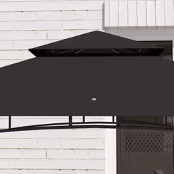 Outsunny 8' x 5' Grill Gazebo Canopy with 2 Side Shelves, Hook, Dark Grey - Additional view 6