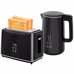 HOMCOM 1.5L 3000W Fast Boil Electric Kettle and 2 Slice Toaster Set, Black - Additional view 6