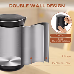 HOMCOM 1.5L 3000W Fast Boil Electric Kettle and 2 Slice Toaster Set, Black - Additional view 8