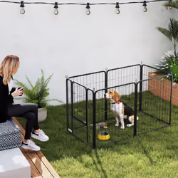 PawHut Six-Panel Dog Playpen with Door, for Indoor, Outdoor, 80cm Tall - Additional view 7