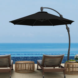 Outsunny 3(m) Garden Cantilever Parasol with Crank Aluminium Frame - Black