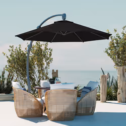Outsunny 3(m) Garden Cantilever Parasol with Crank Aluminium Frame - Black - Additional view 6
