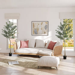 HOMCOM 2 Pack Indoor Artificial Plants, Faux Potted Silk Olive Trees, 180cm