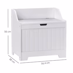 HOMCOM Storage Trunk with Safety Hinge for Living Room, 56.4cm, White - Additional view 2