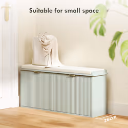 HOMCOM Shoe Storage Bench with Cushion and Flip-Drawer 104x26x47.5cm - Green - Additional view 8