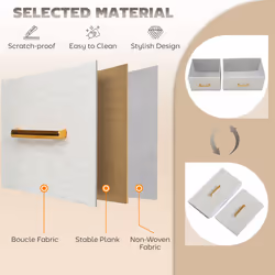 HOMCOM Chest of Drawers with 9 Drawers, Boucle Storage Organiser, Cream