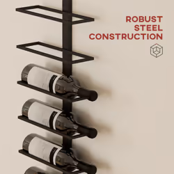 HOMCOM Wall Mount Wine Rack, Wall Wine Rack for 10 Wine Bottles, Black - Additional view 5