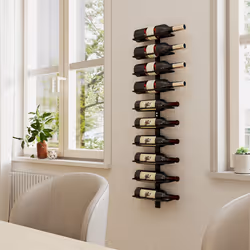 HOMCOM Wall Mount Wine Rack, Wall Wine Rack for 10 Wine Bottles, Black - Additional view 6
