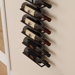 HOMCOM Wall Mount Wine Rack, Wall Wine Rack for 10 Wine Bottles, Black - Additional view 7