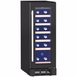 HOMCOM Freestanding / Built-in Wine Cooler Fridge, 19 Bottle, Black