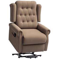 HOMCOM Power Lift Recliner Armchair with Wingback, Button Tufted, Brown - Additional view 8
