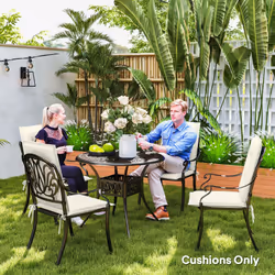 Outsunny Set of 4 Garden Chair Cushions, Outdoor Seat Pads - White - Additional view 6