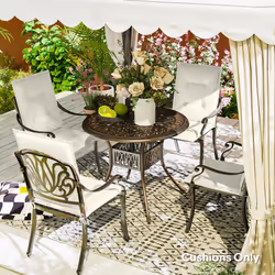 Outsunny Set of 4 Garden Chair Cushions, Outdoor Seat Pads - White - Additional view 7