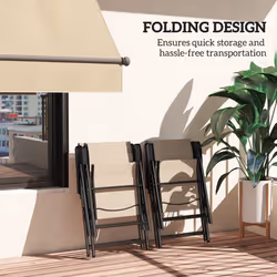 Outsunny 4PCS Folding Chair w/ Breathable Mesh Fabric Seat, Brown