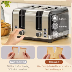 HOMCOM 1.7L 3000W Fast Boil Electric Kettle and 4 Slice Toaster Set, Black